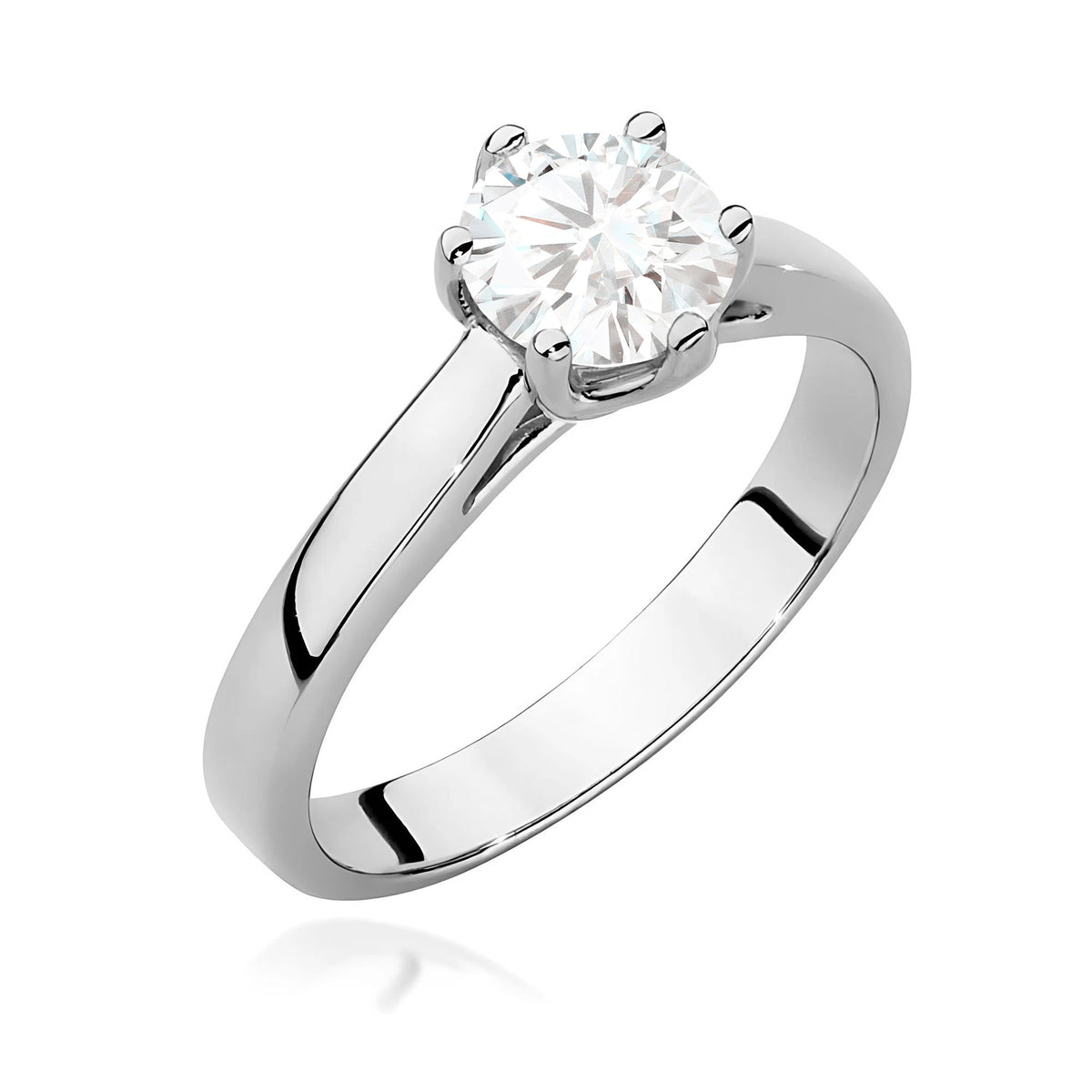 Ring aus Weißgold mit Labordiamant 0,70 ct Round/Brilliant