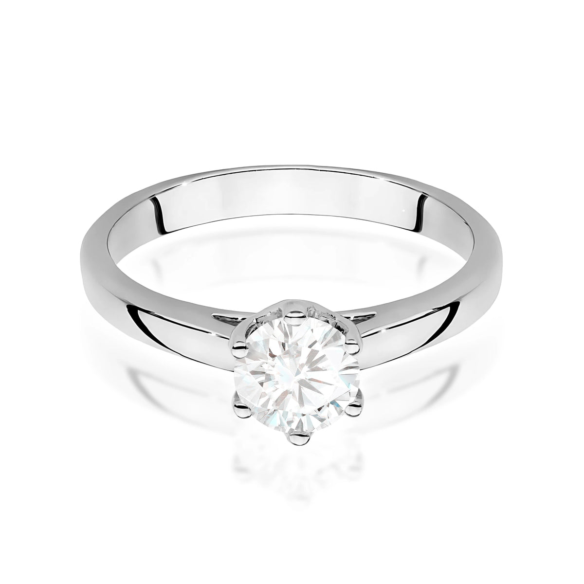 Ring aus Weißgold mit Labordiamant 0,70 ct Round/Brilliant
