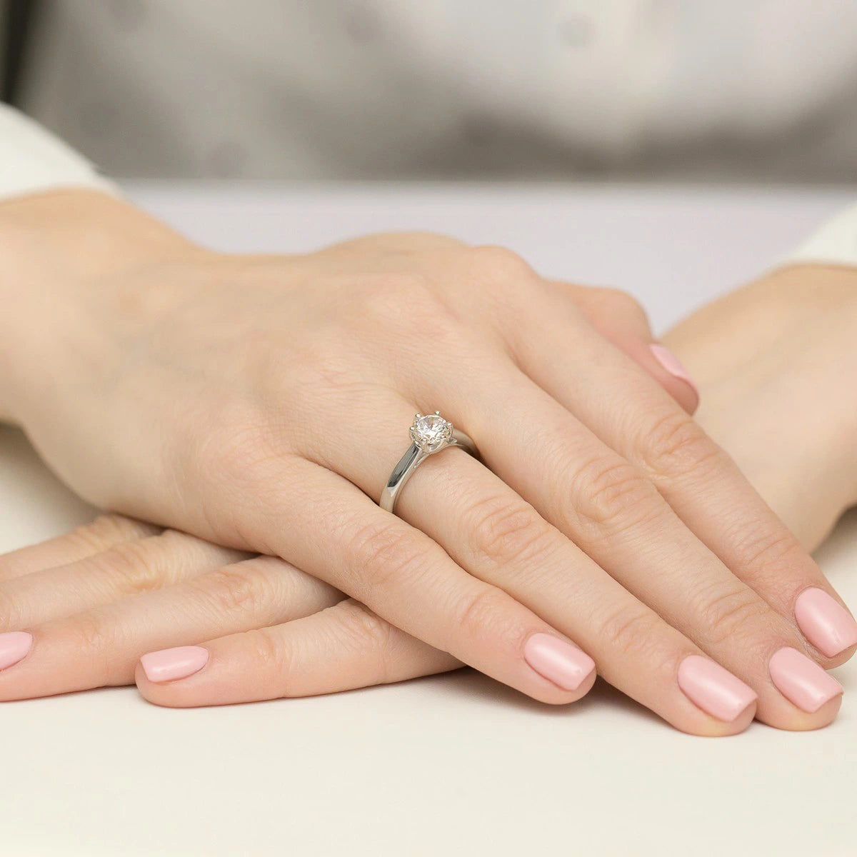 Ring aus Weißgold mit Labordiamant 0,70 ct Round/Brilliant