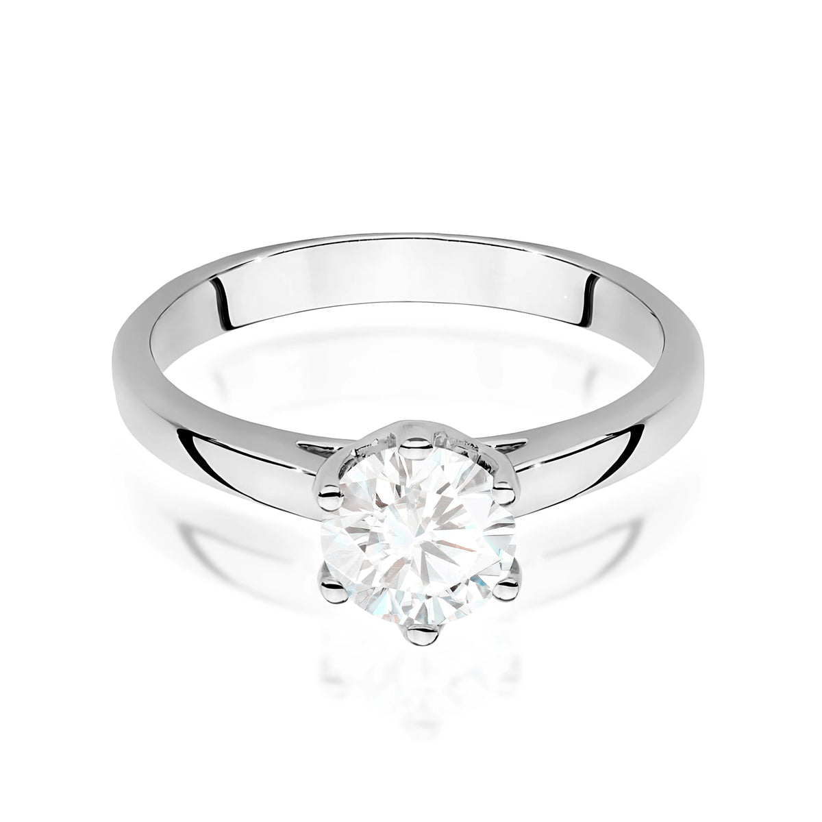 Ring aus Weißgold mit Labordiamant 1,00 ct Round/Brilliant