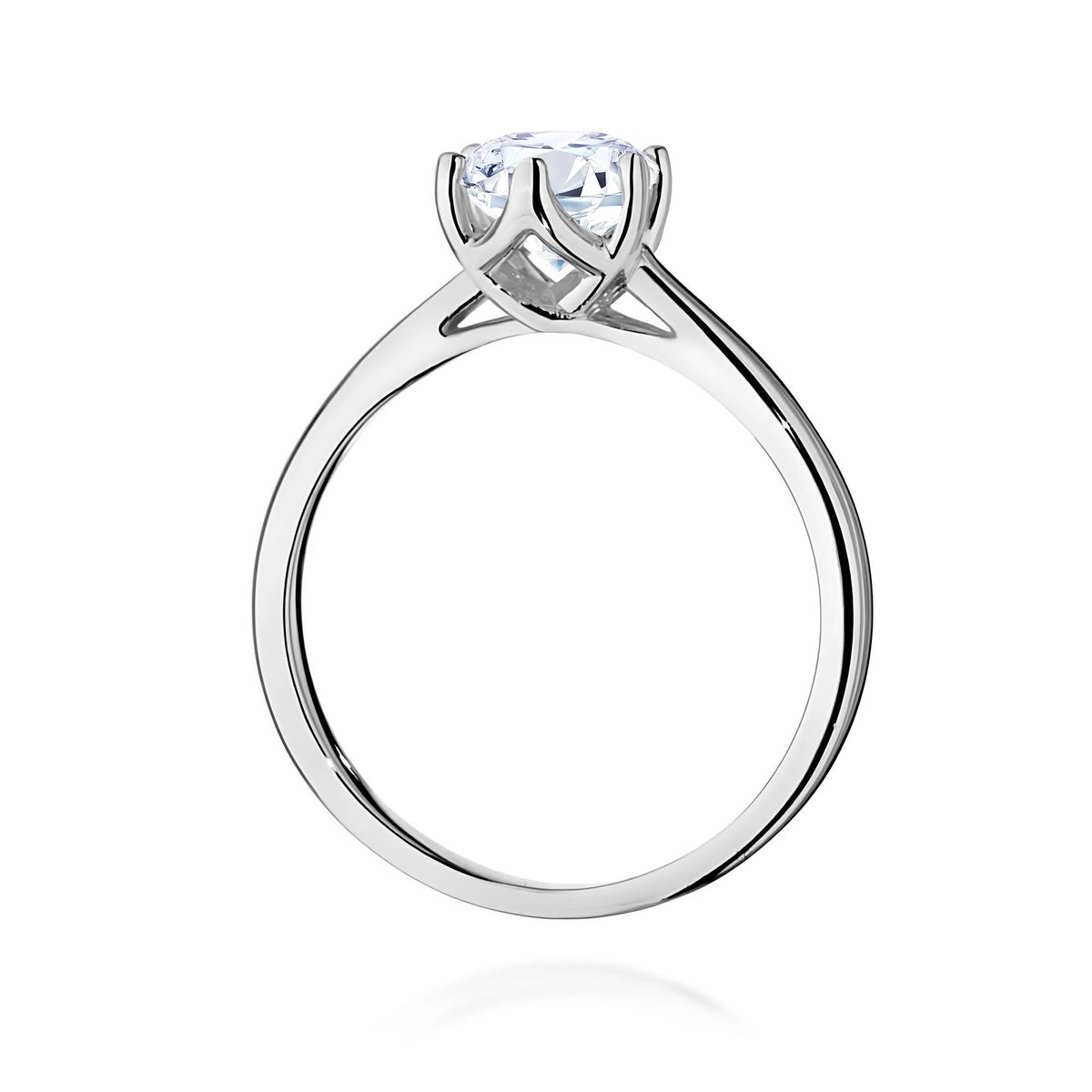 Ring aus Weißgold mit Labordiamant 1,00 ct Round/Brilliant
