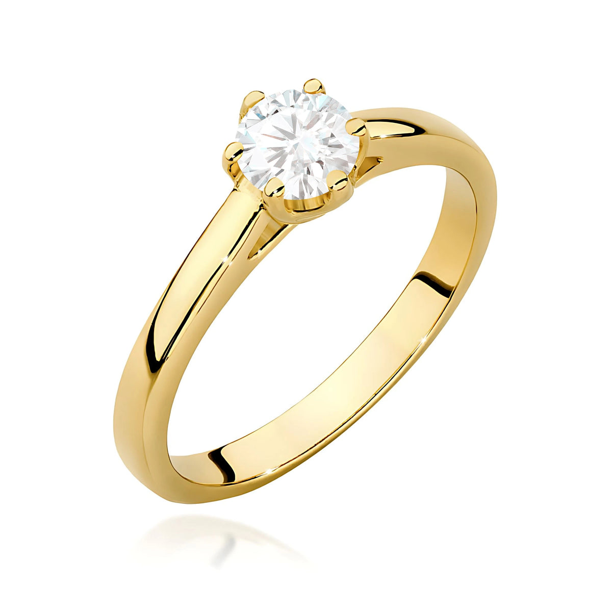 Ring aus Gelbgold mit Labordiamant 0,40 ct Round/Brilliant