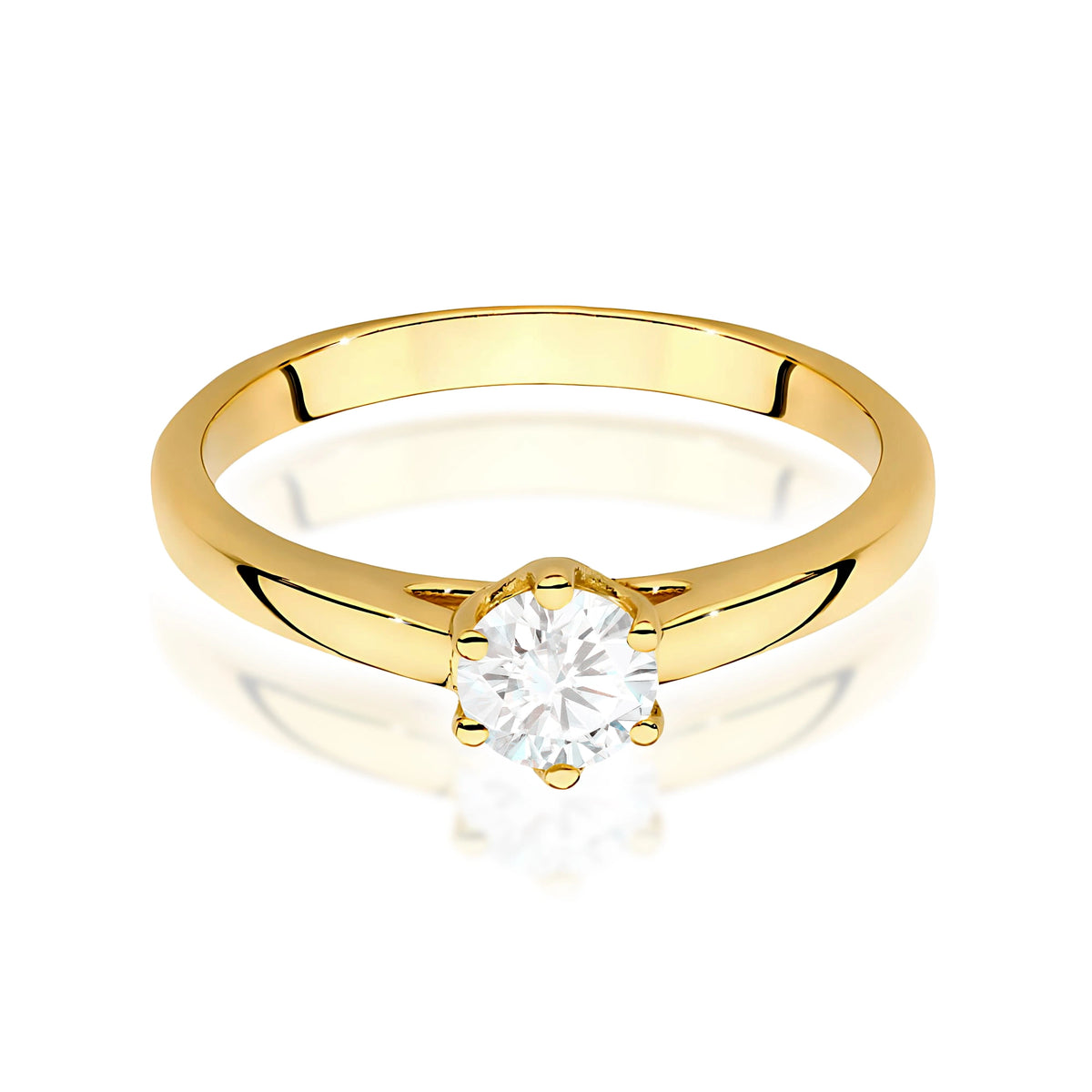Ring aus Gelbgold mit Labordiamant 0,40 ct Round/Brilliant