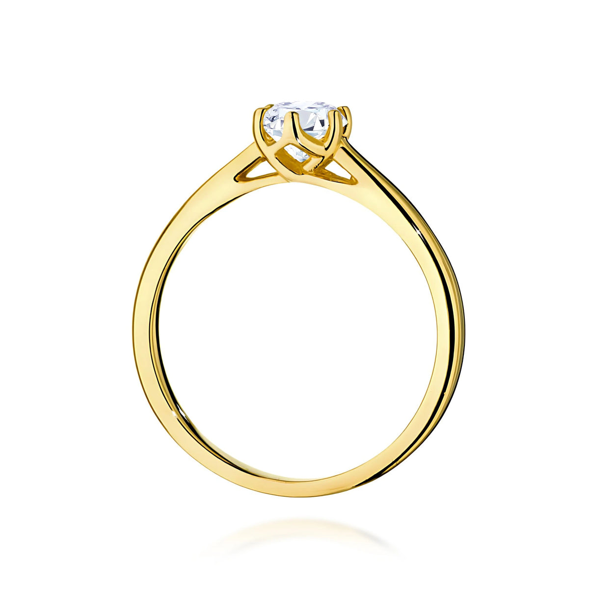 Ring aus Gelbgold mit Labordiamant 0,40 ct Round/Brilliant