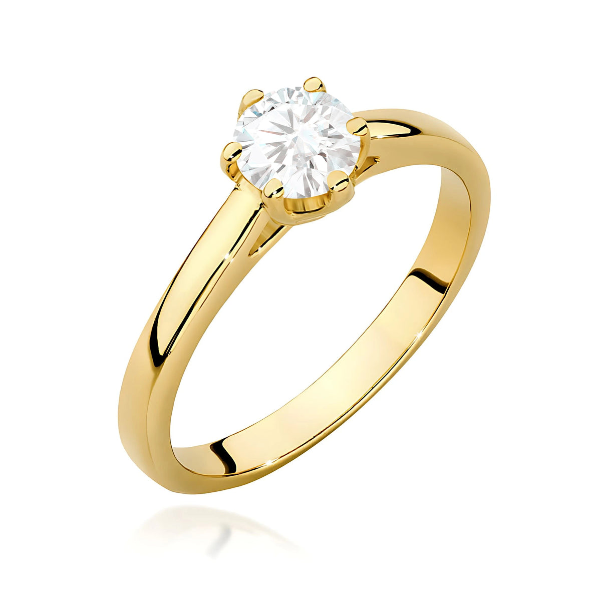 Ring aus Gelbgold mit Labordiamant 0,50 ct Round/Brilliant