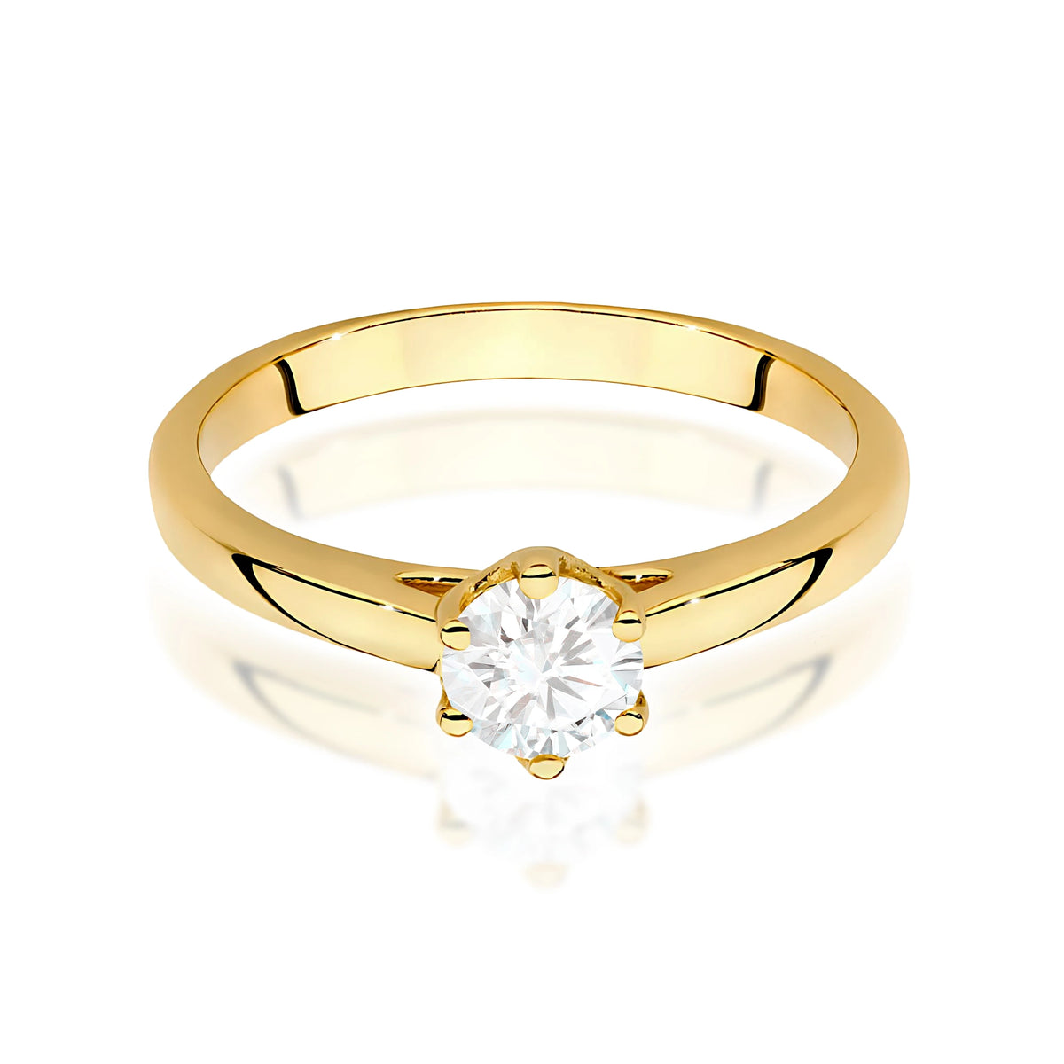 Ring aus Gelbgold mit Labordiamant 0,50 ct Round/Brilliant