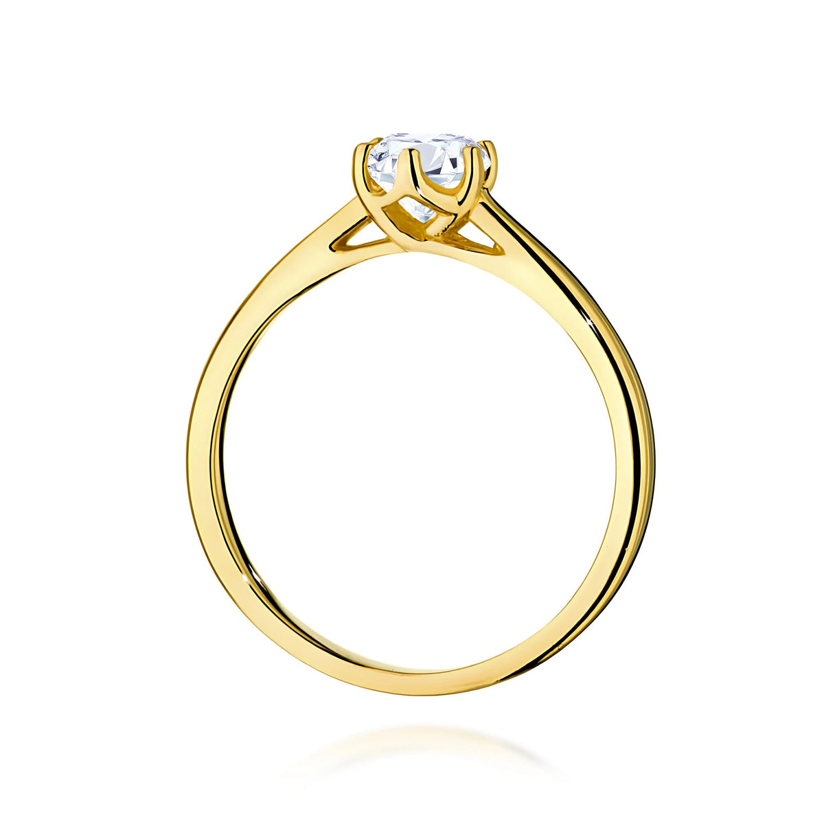 Ring aus Gelbgold mit Labordiamant 0,50 ct Round/Brilliant