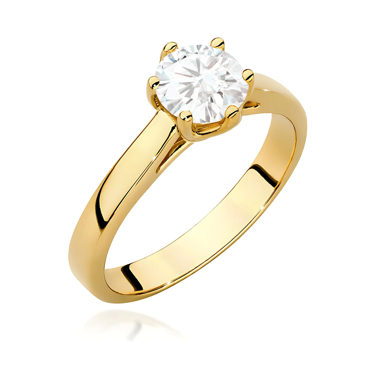 Ring aus Gelbgold mit Labordiamant 0,70 ct Round/Brilliant