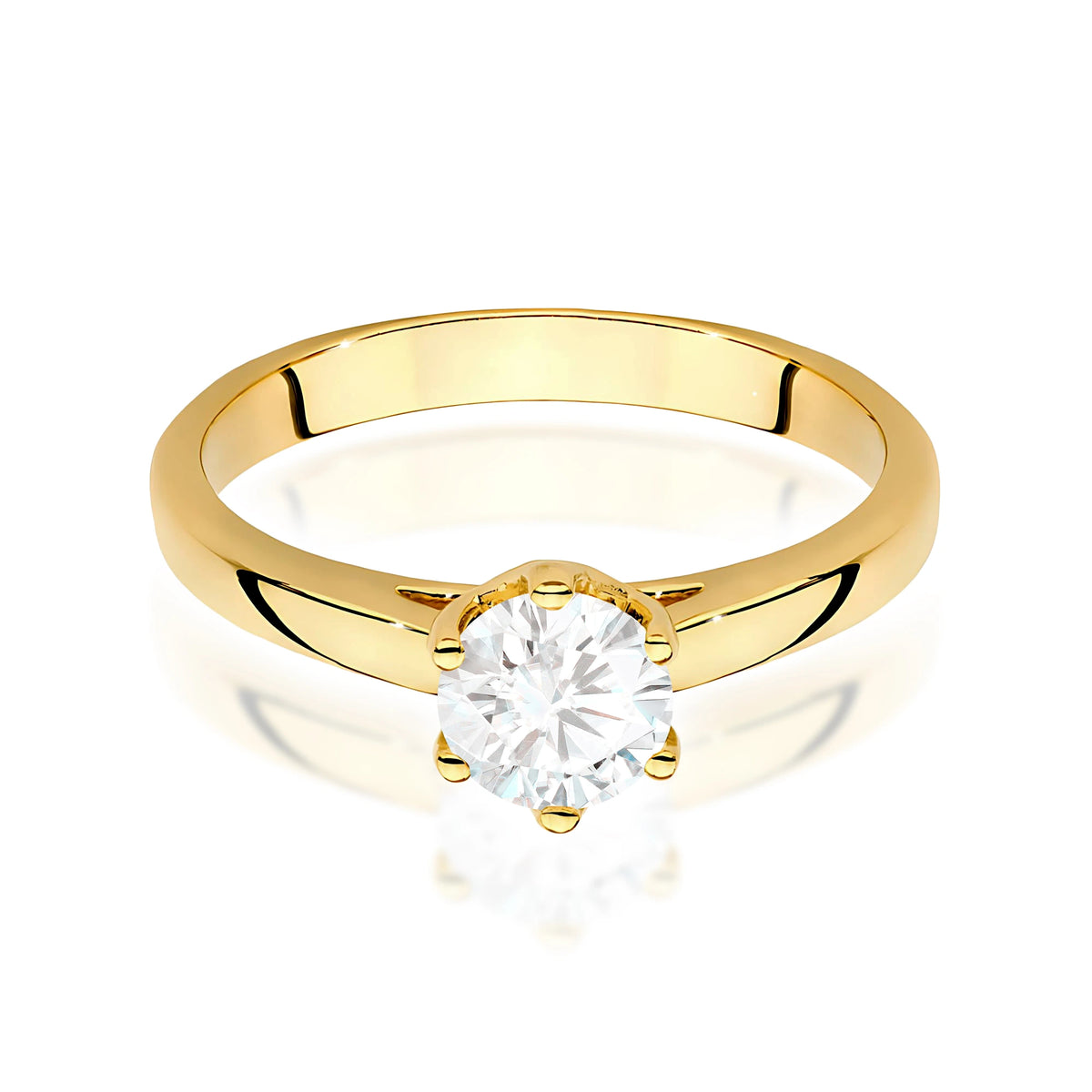 Ring aus Gelbgold mit Labordiamant 0,70 ct Round/Brilliant