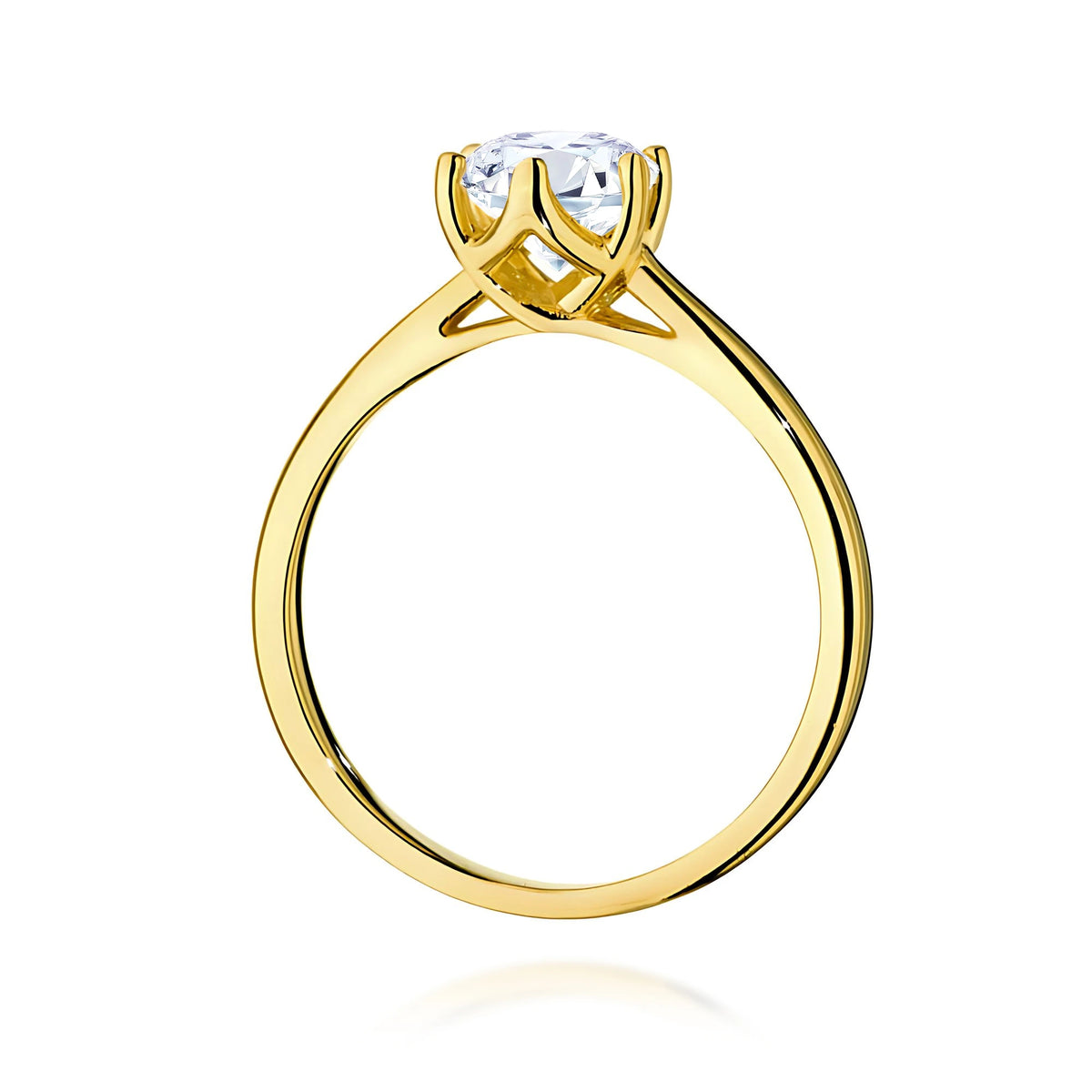 Ring aus Gelbgold mit Labordiamant 1,00 ct Round/Brilliant