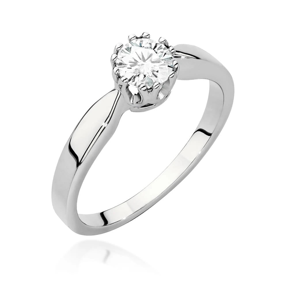 Ring aus Weißgold mit Labordiamant Round/Brilliant, 0,40 ct