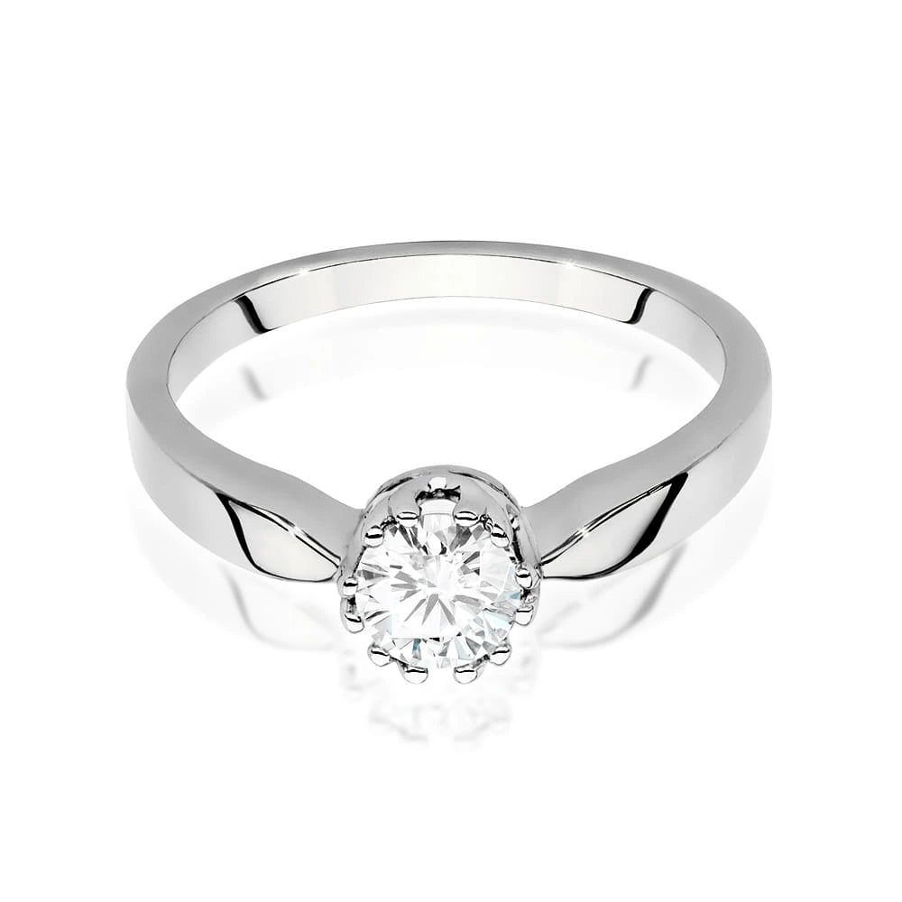 Ring aus Weißgold mit Labordiamant Round/Brilliant, 0,40 ct