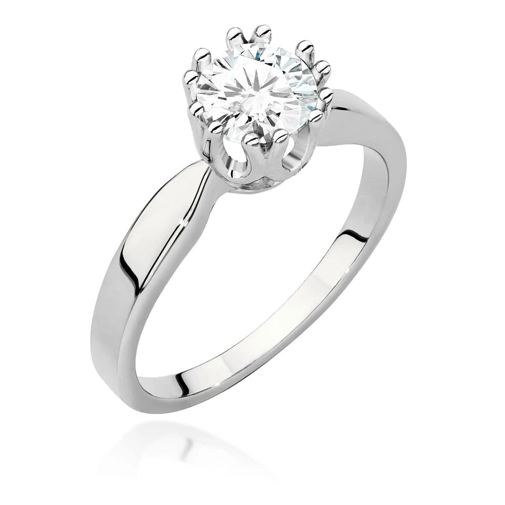 Ring aus Weißgold mit Labordiamant Round/Brilliant, 0,70 ct