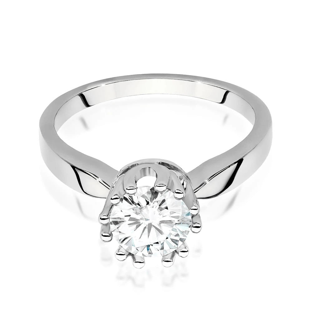 Ring aus Weißgold mit Labordiamant Round/Brilliant, 1,00 ct