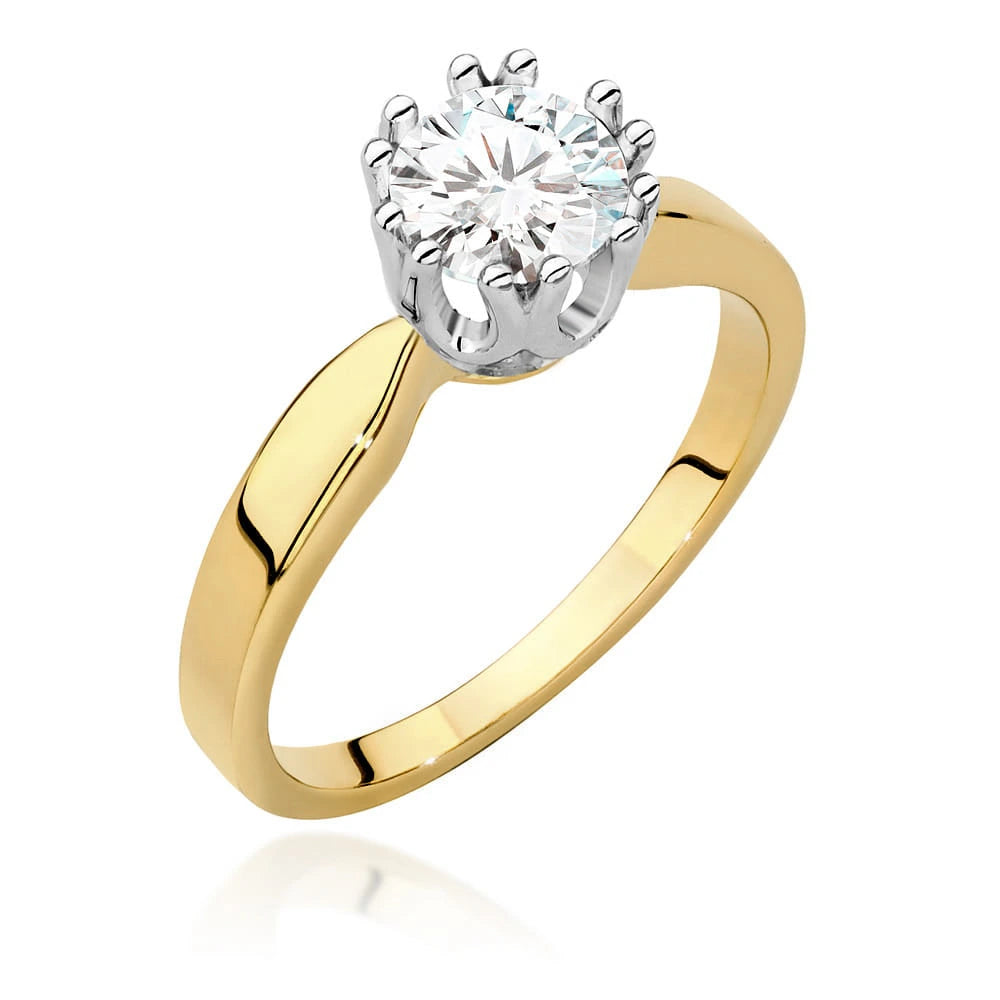 Ring aus Gelbgold mit Labordiamant Round/Brilliant, 0,70 ct