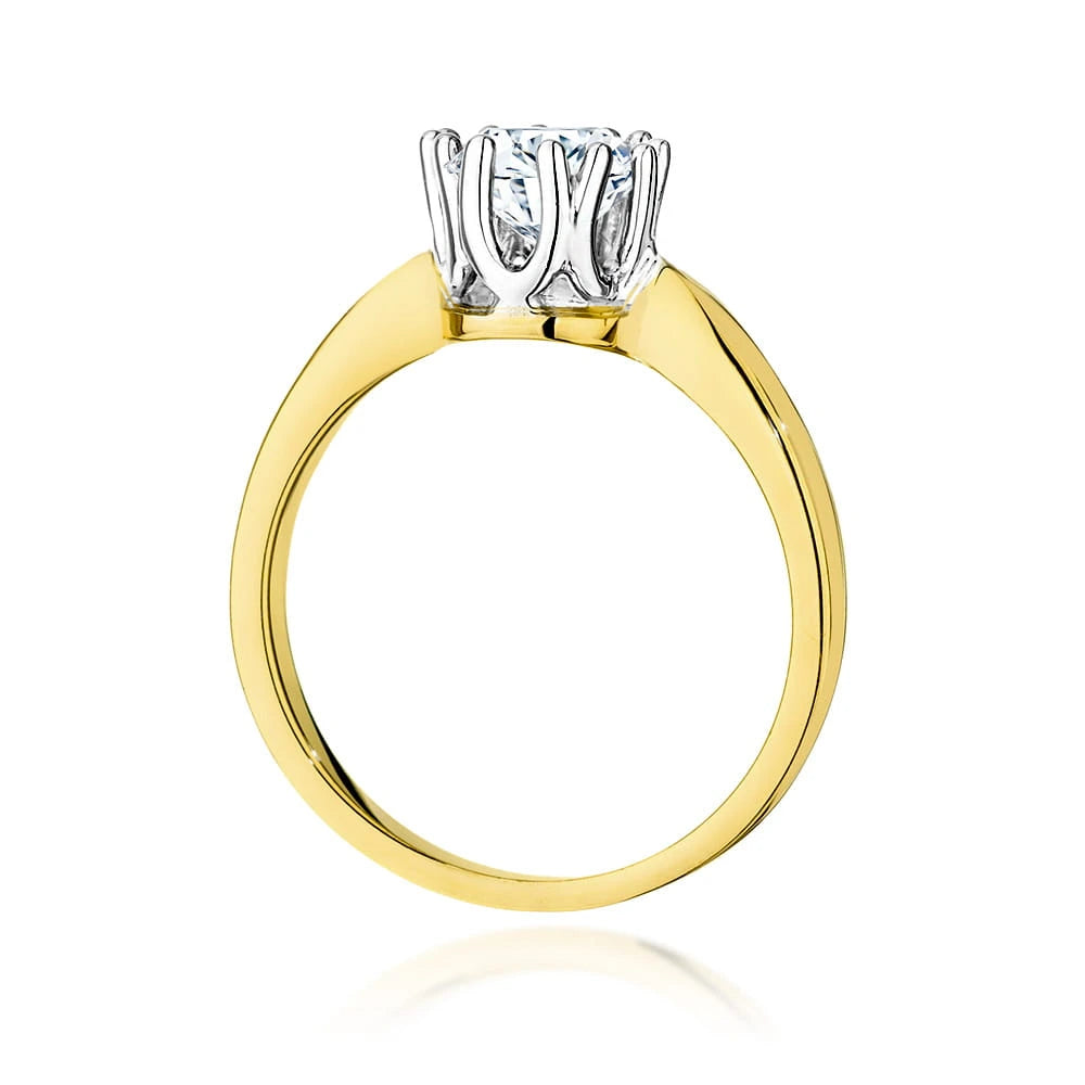 Ring aus Gelbgold mit Labordiamant Round/Brilliant, 0,70 ct