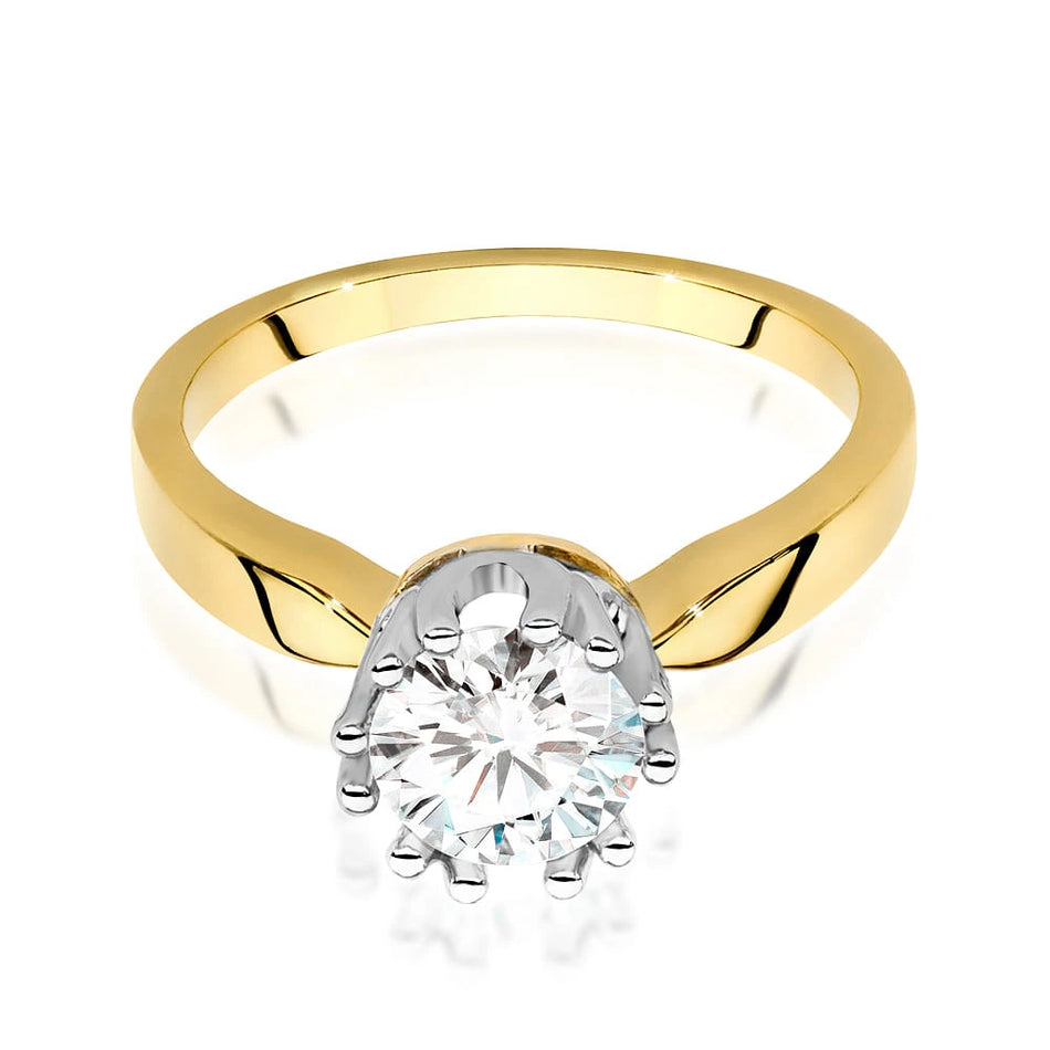 Yellow Gold Ring with Round 1,00ct Lab-grown Diamond