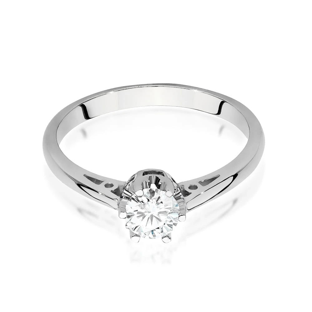 Ring aus Weißgold – Labordiamant 0,40 ct, Round/Brilliant