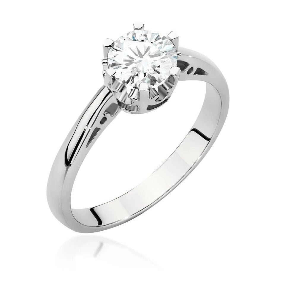 White Gold Ring with Round 0,70ct Lab-grown Diamond