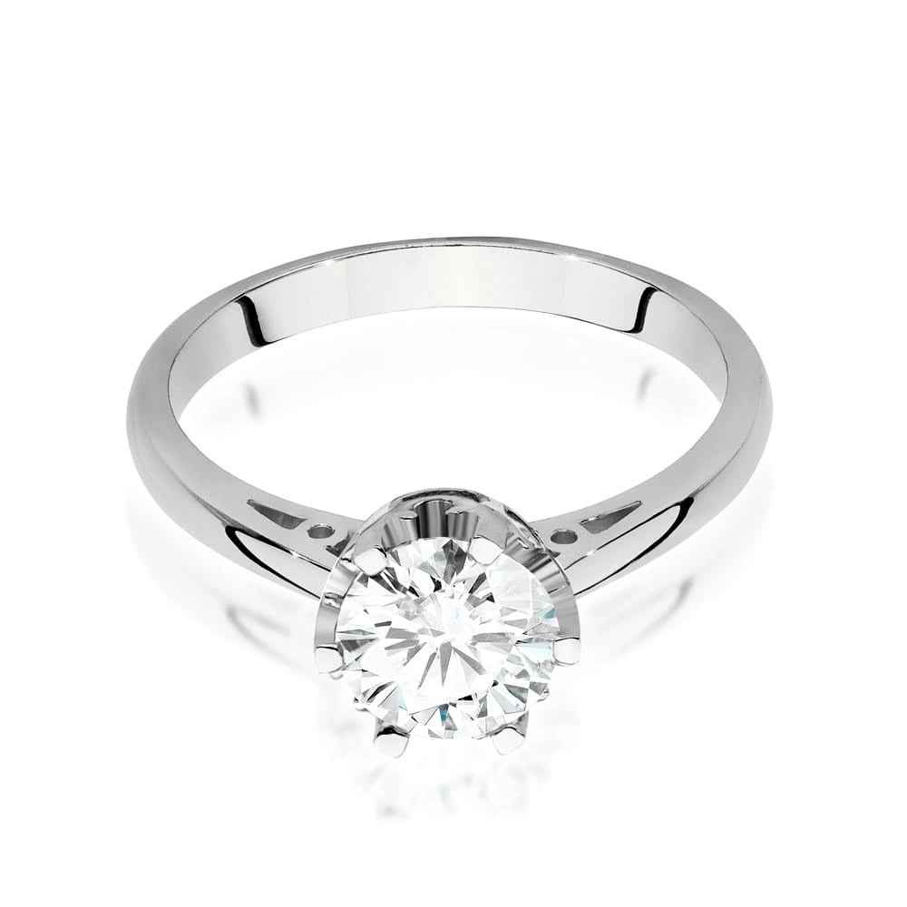 Ring aus Weißgold – Labordiamant 1,00 ct, Round/Brilliant