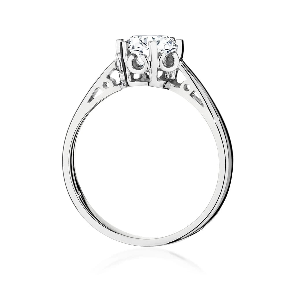 Ring aus Weißgold – Labordiamant 1,00 ct, Round/Brilliant