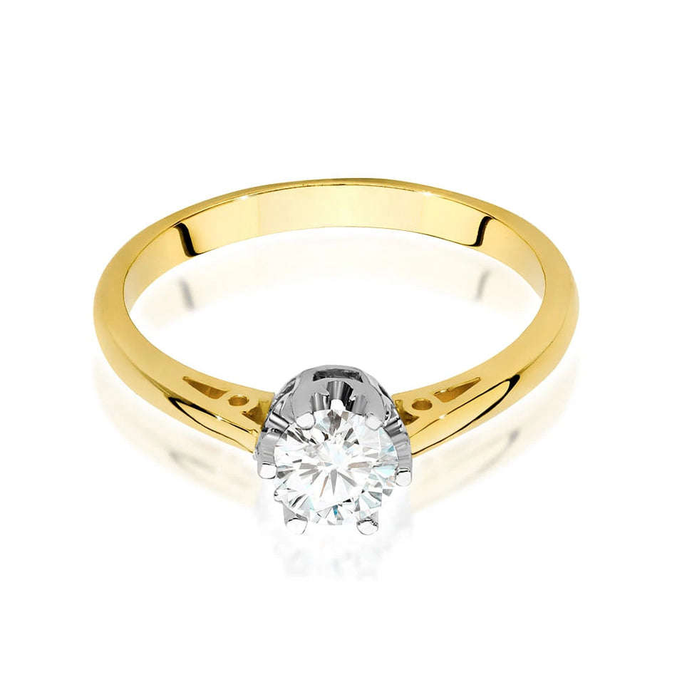 Yellow Gold Ring with Round 0,50ct Lab-grown Diamond