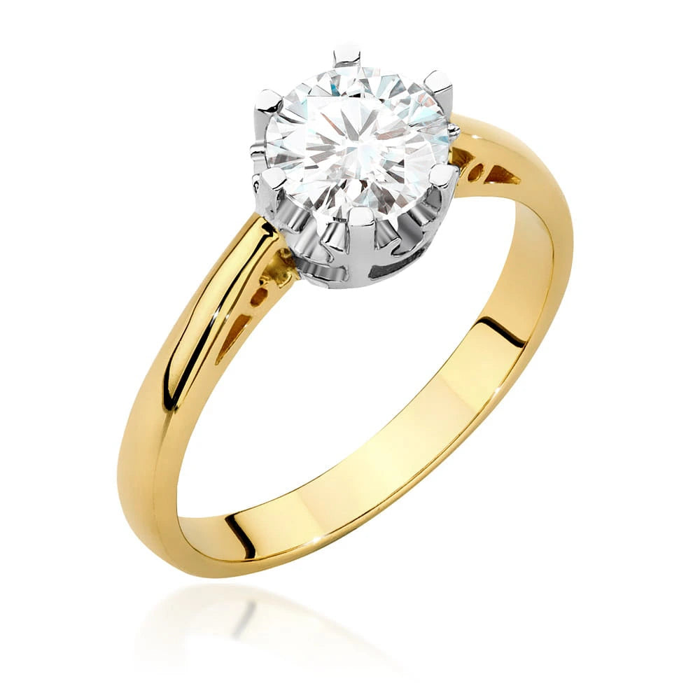 Ring aus Gelbgold – Labordiamant 1,00 ct, Round/Brilliant
