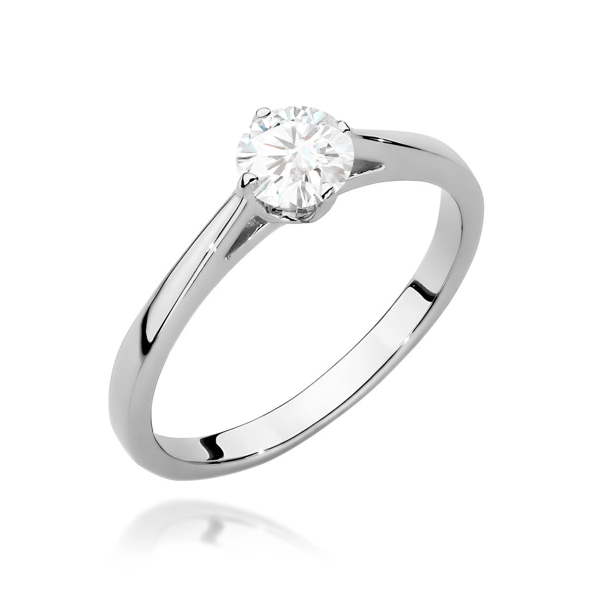 Ring aus Weißgold – Labordiamant Round/Brilliant, 0,40 ct