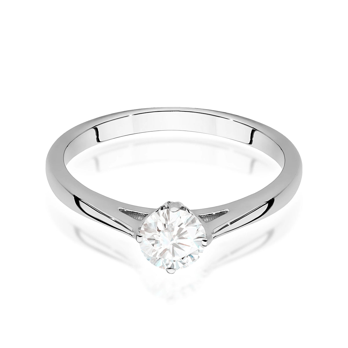 Ring aus Weißgold – Labordiamant Round/Brilliant, 0,40 ct