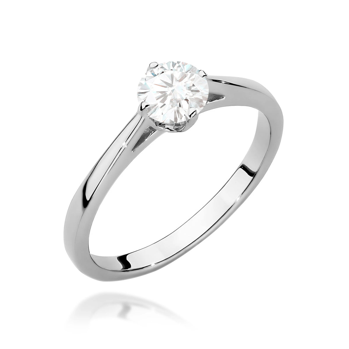 Ring aus Weißgold – Labordiamant Round/Brilliant, 0,50 ct