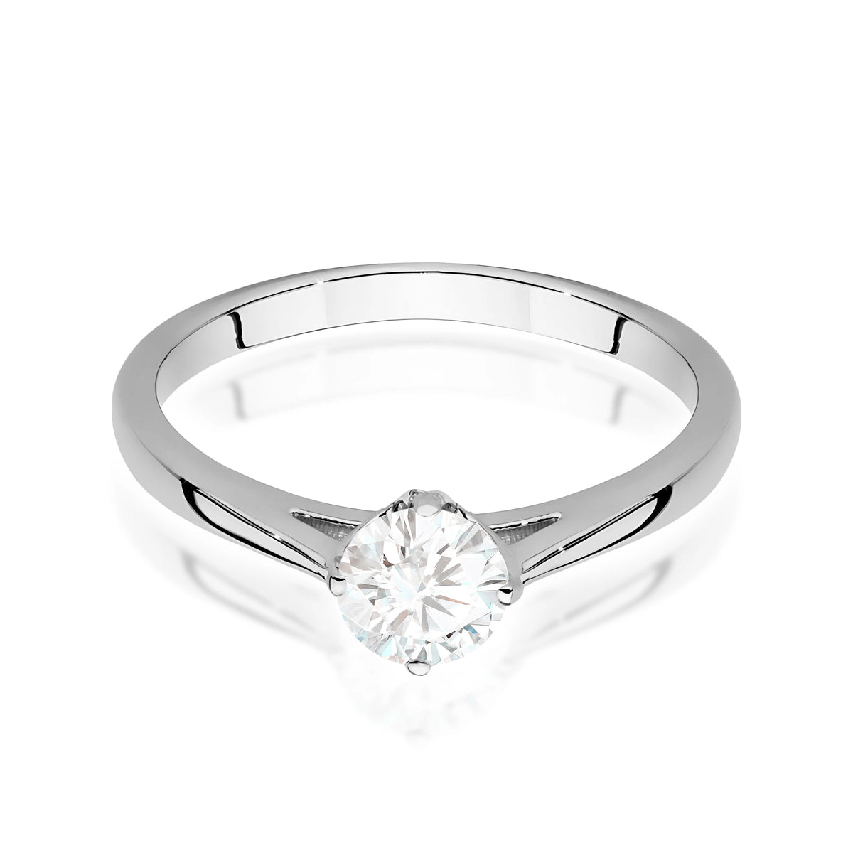 Ring aus Weißgold – Labordiamant Round/Brilliant, 0,50 ct