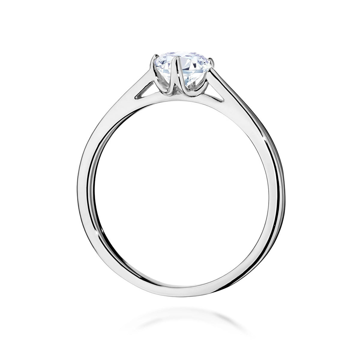 Ring aus Weißgold – Labordiamant Round/Brilliant, 0,50 ct