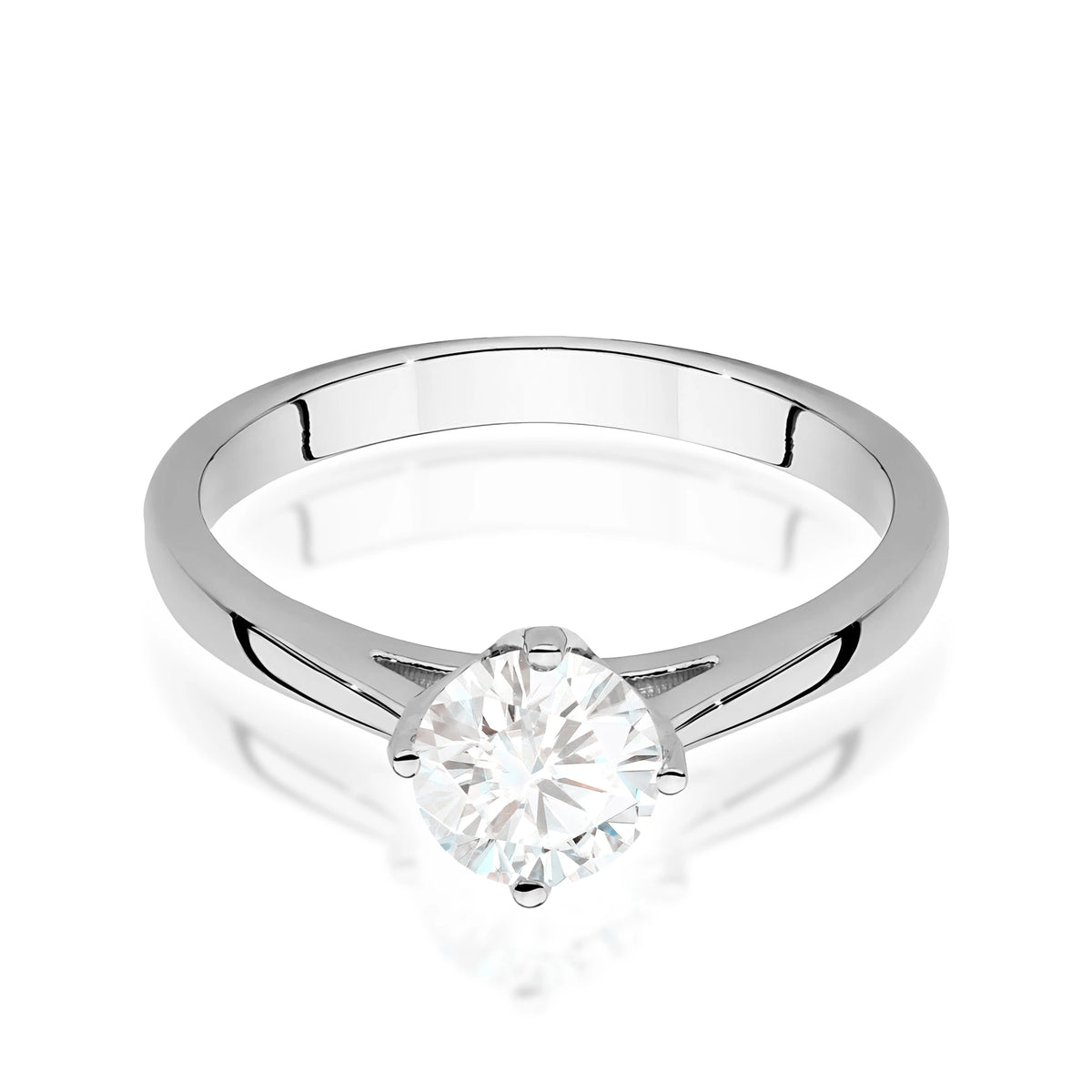 Ring aus Weißgold – Labordiamant Round/Brilliant, 0,70 ct