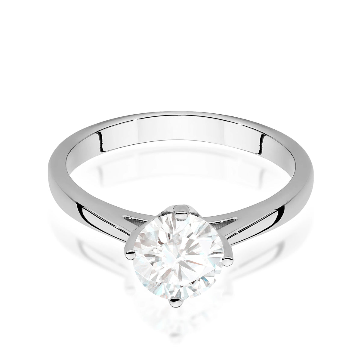 Ring aus Weißgold – Labordiamant Round/Brilliant, 1,00 ct