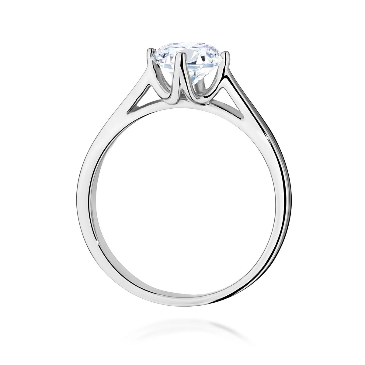 Ring aus Weißgold – Labordiamant Round/Brilliant, 1,00 ct