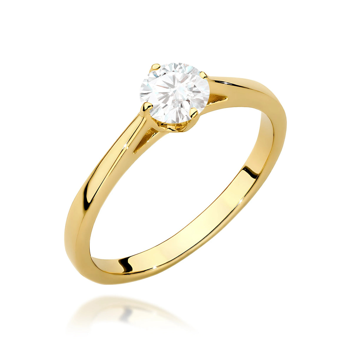 Ring aus Gelbgold – Labordiamant Round/Brilliant, 0,40 ct