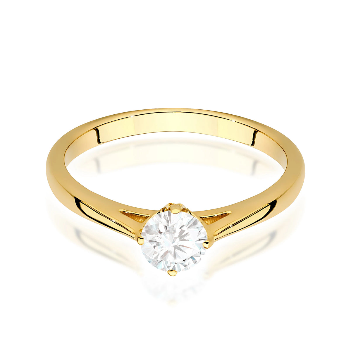 Ring aus Gelbgold – Labordiamant Round/Brilliant, 0,40 ct