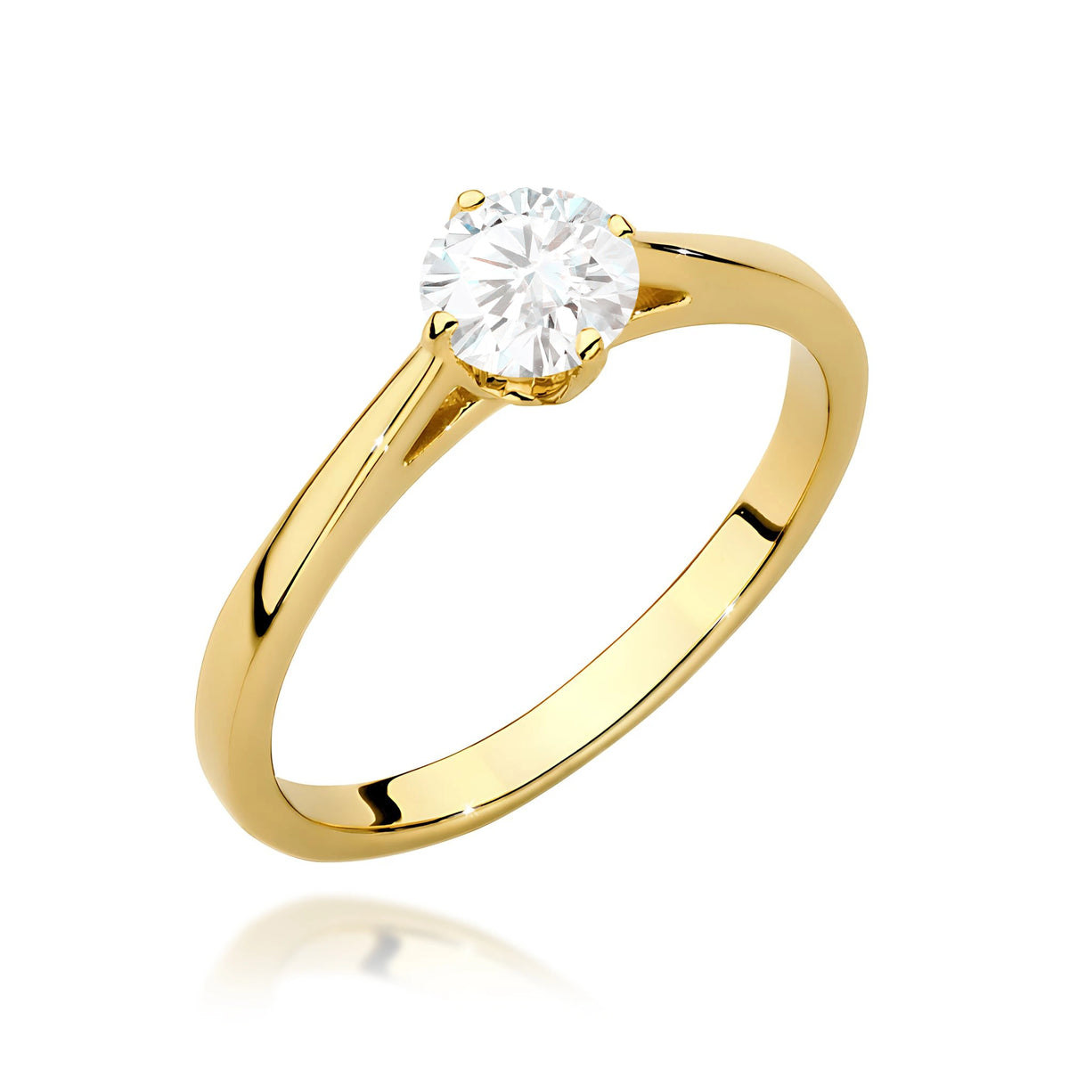 Ring aus Gelbgold – Labordiamant Round/Brilliant, 0,50 ct