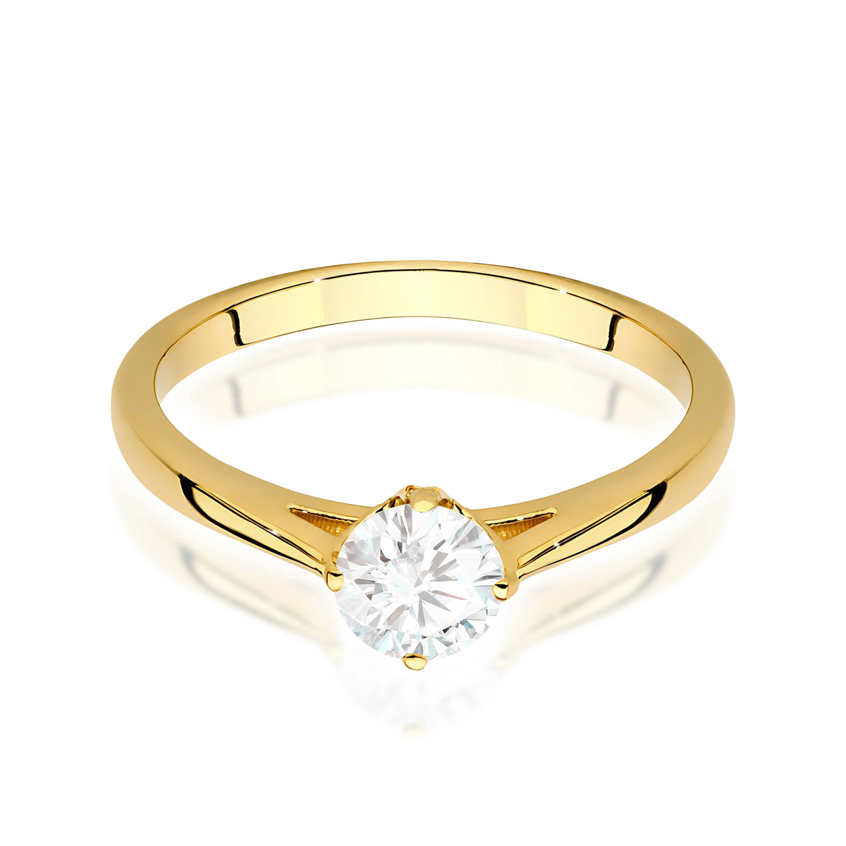 Ring aus Gelbgold – Labordiamant Round/Brilliant, 0,50 ct