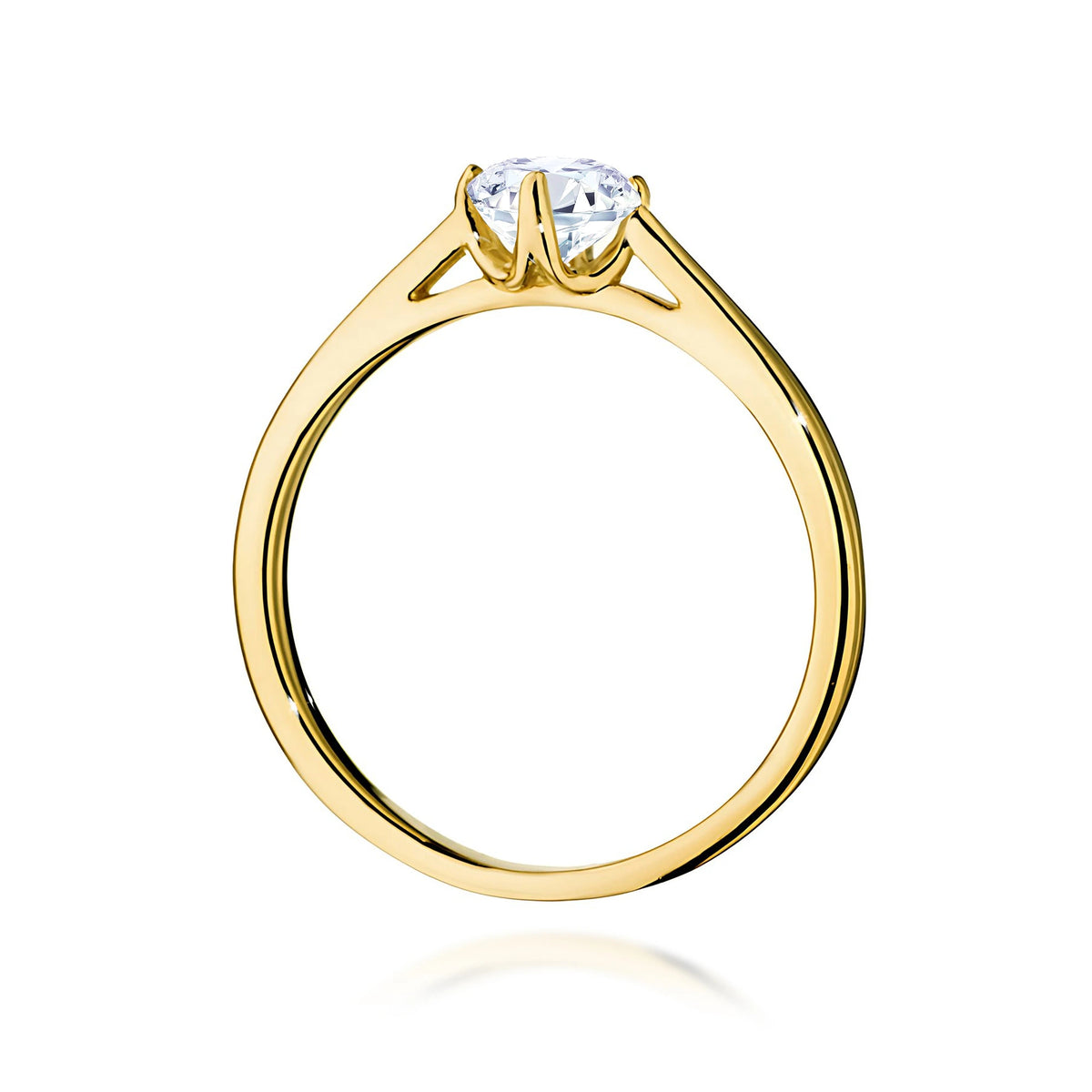 Ring aus Gelbgold – Labordiamant Round/Brilliant, 0,50 ct