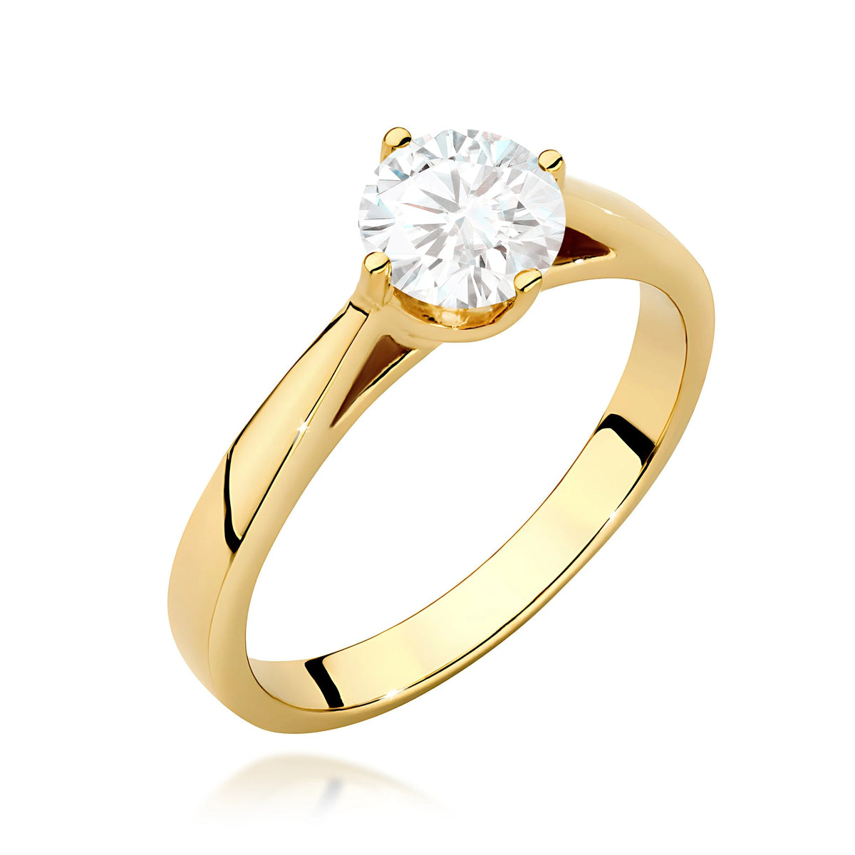 Ring aus Gelbgold – Labordiamant Round/Brilliant, 0,70 ct