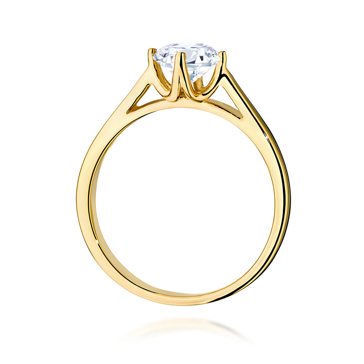 Ring aus Gelbgold – Labordiamant Round/Brilliant, 0,70 ct