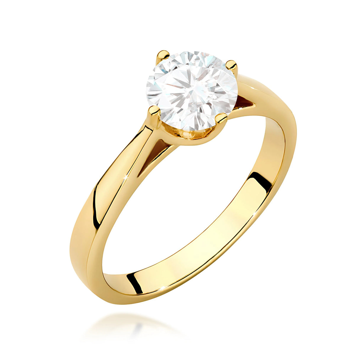 Ring aus Gelbgold – Labordiamant Round/Brilliant, 1,00 ct