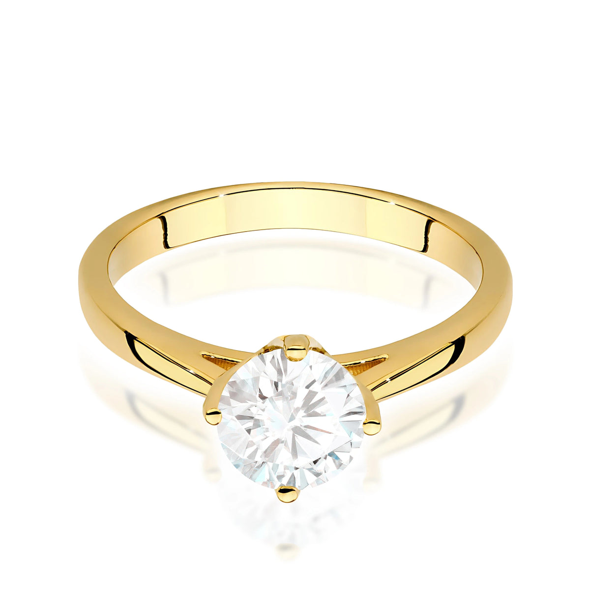Ring aus Gelbgold – Labordiamant Round/Brilliant, 1,00 ct