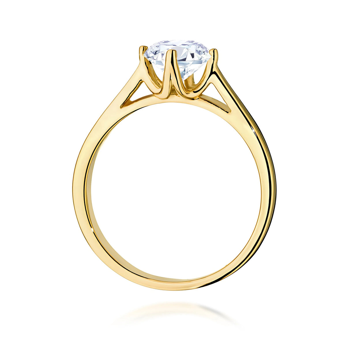 Ring aus Gelbgold – Labordiamant Round/Brilliant, 1,00 ct
