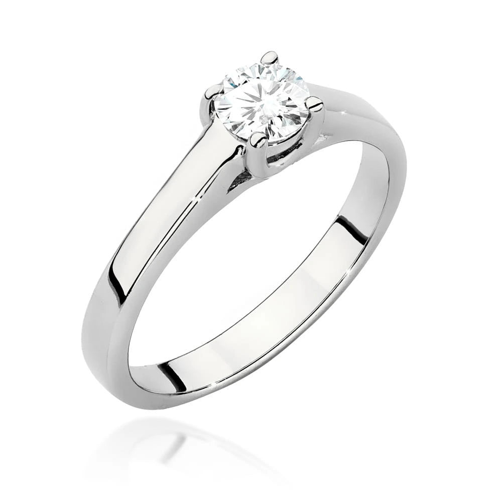 Ring aus Weißgold mit Labordiamant 0,40 ct Round/Brilliant