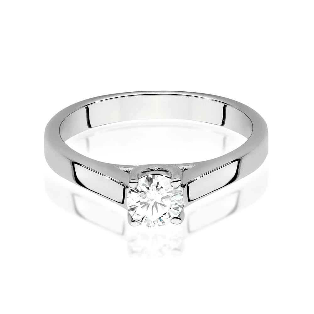 Ring aus Weißgold mit Labordiamant 0,40 ct Round/Brilliant