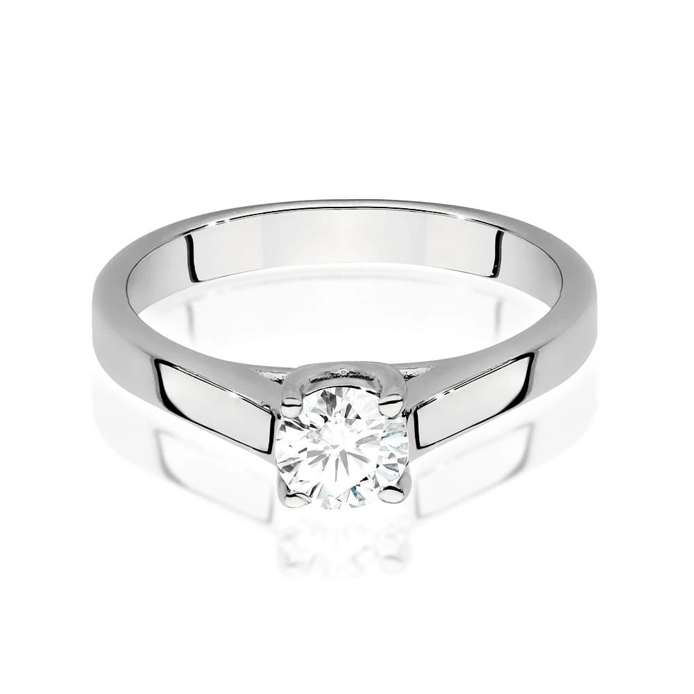 Ring aus Weißgold mit Labordiamant 0,50 ct Round/Brilliant