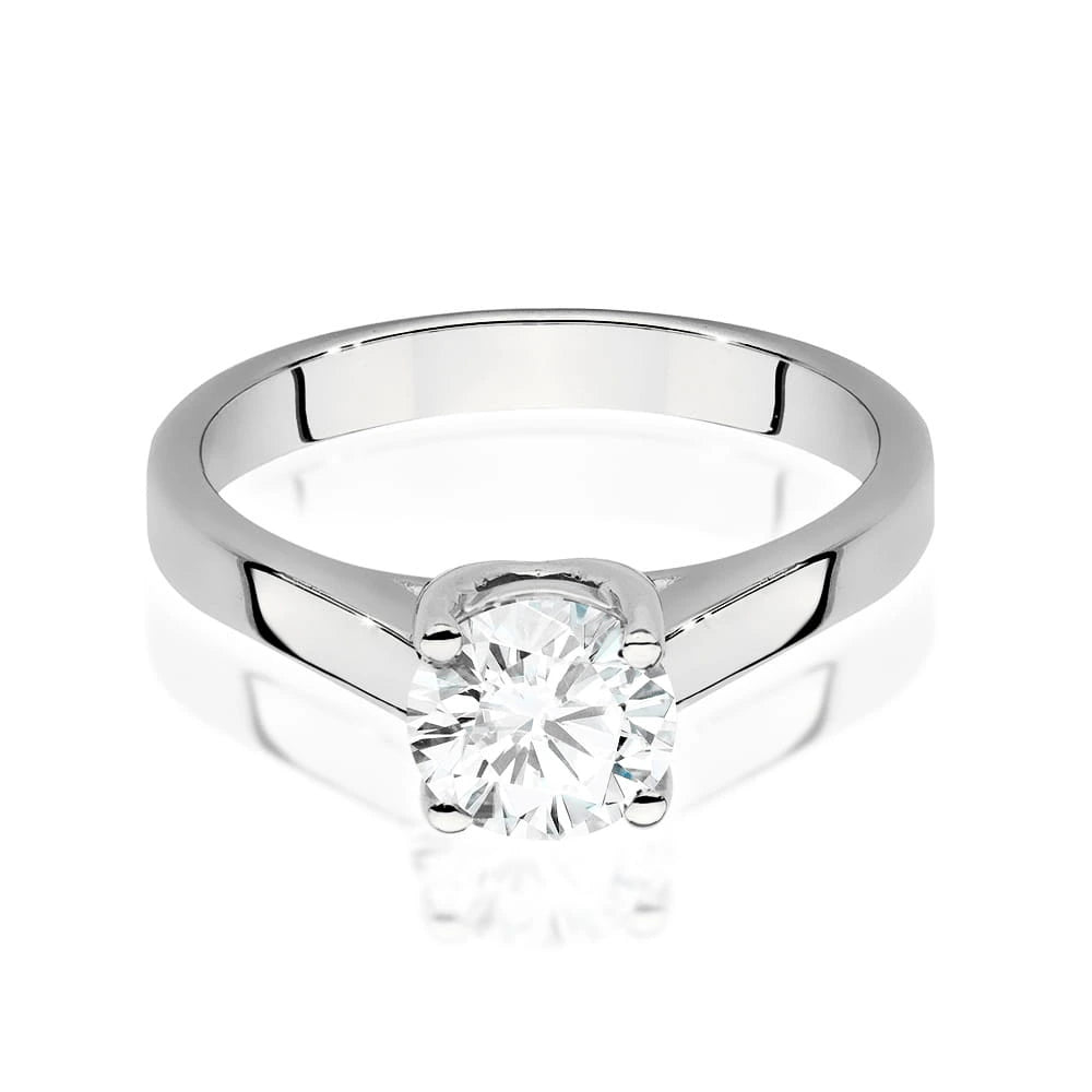 Ring aus 585er Weißgold mit 1,00 ct Round/Brilliant-Labordiamant