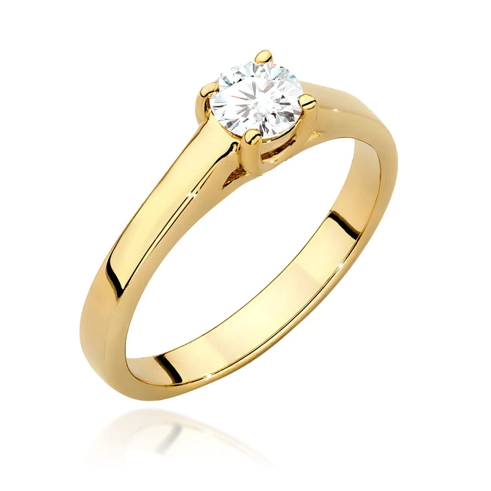 Ring aus Gelbgold mit Labordiamant 0,40 ct Round/Brilliant